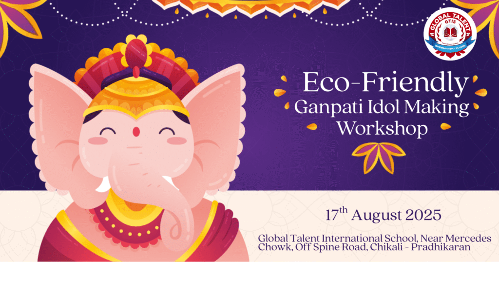 Eco-friednly ganpati making workshop poster At GTIS, Pune