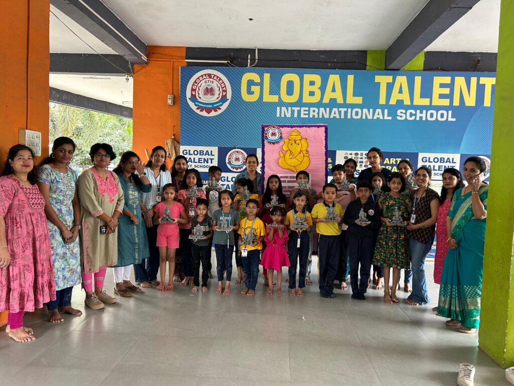eco friendly ganesha making workshop at GTIS pune students and teachers